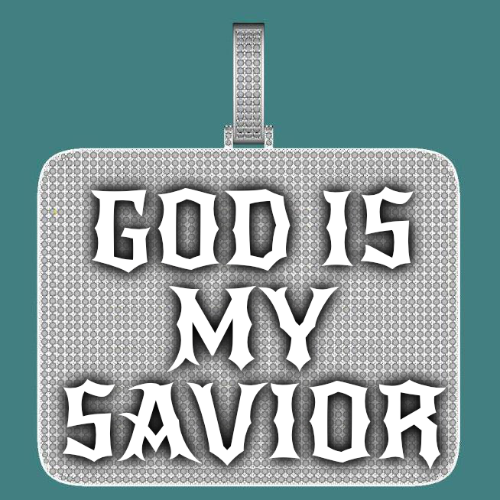 CUSTOM LETTER NECKLACE 3D BIG SQUARE