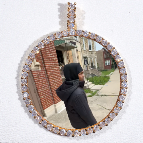 LARGE 3D CIRCLE CUSTOM PICTURE PENDANT