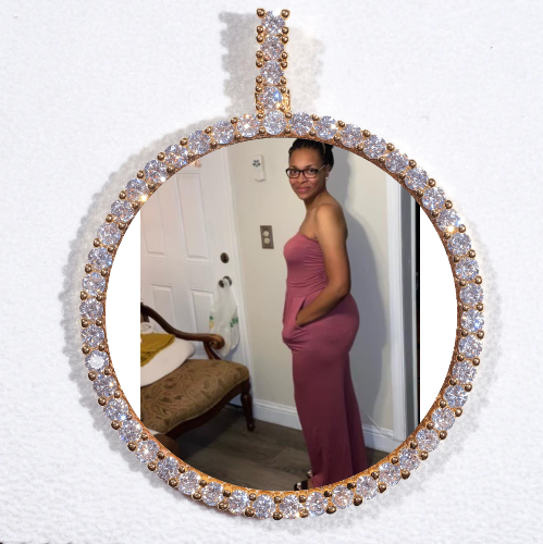 LARGE 3D CIRCLE CUSTOM PICTURE PENDANT