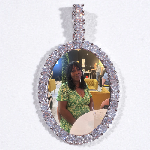 Large 3D Oval Custom Picture Pendant