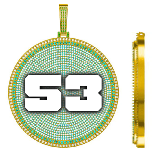 CUSTOM LETTER NECKLACE 3D BIG DISC