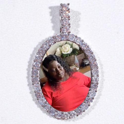 Large 3D Oval Custom Picture Pendant