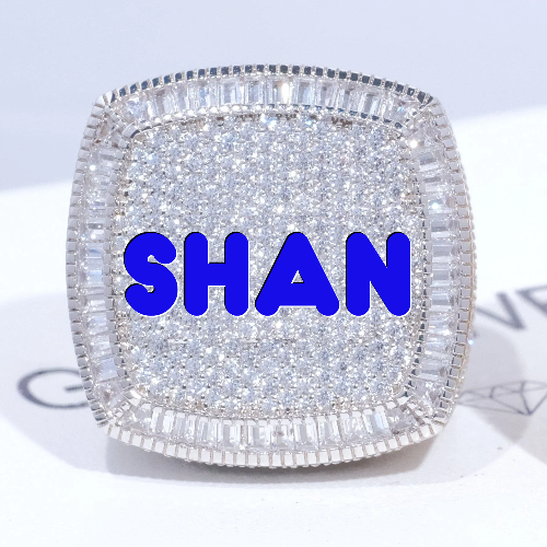 CUSTOM LETTER 3D ICED RING