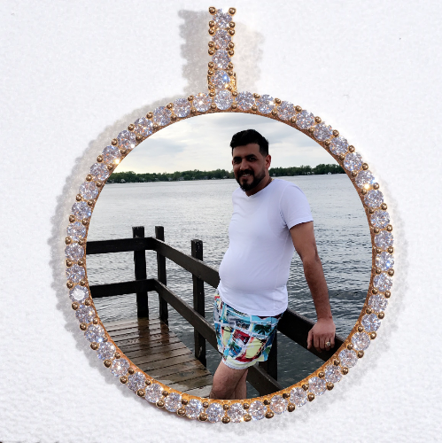 LARGE 3D CIRCLE CUSTOM PICTURE PENDANT