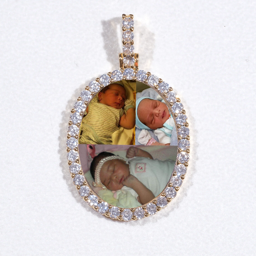 3D Oval Custom Picture Pendant