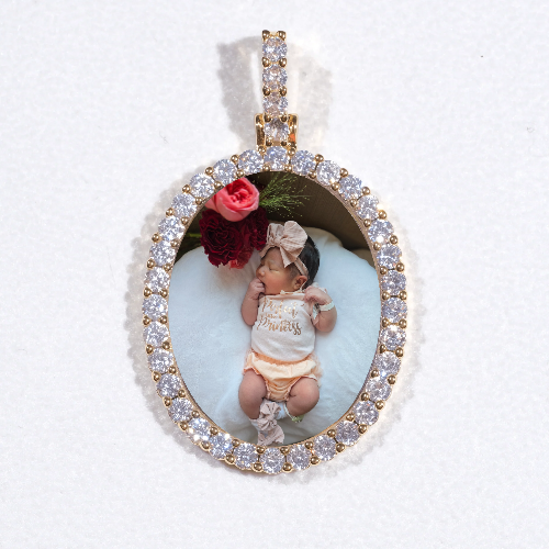 3D Oval Custom Picture Pendant