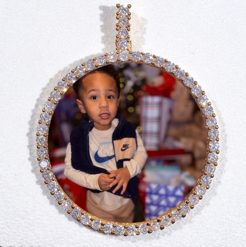 LARGE 3D CIRCLE CUSTOM PICTURE PENDANT