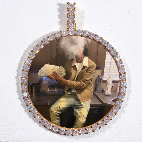 LARGE 3D CIRCLE CUSTOM PICTURE PENDANT