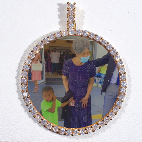LARGE 3D CIRCLE CUSTOM PICTURE PENDANT