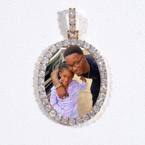 3D Oval Custom Picture Pendant