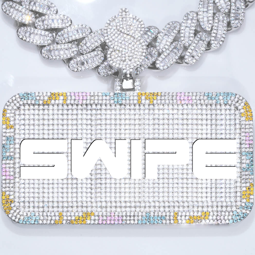 CUSTOM LETTER NECKLACE 3D COLORFUL SQUARE
