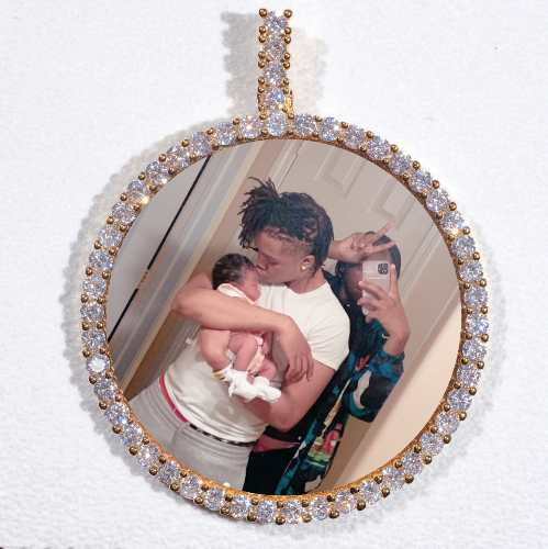 LARGE 3D CIRCLE CUSTOM PICTURE PENDANT
