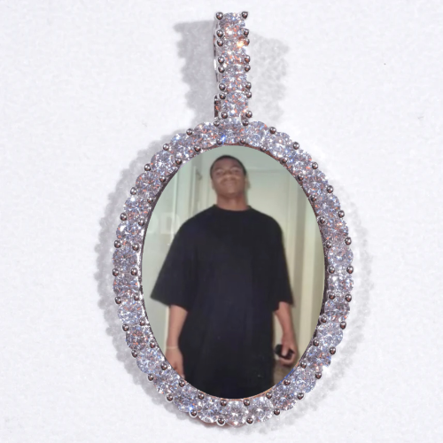Large 3D Oval Custom Picture Pendant