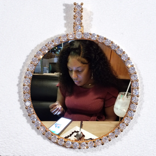 LARGE 3D CIRCLE CUSTOM PICTURE PENDANT