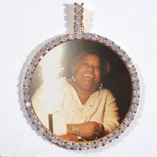 LARGE 3D CIRCLE CUSTOM PICTURE PENDANT