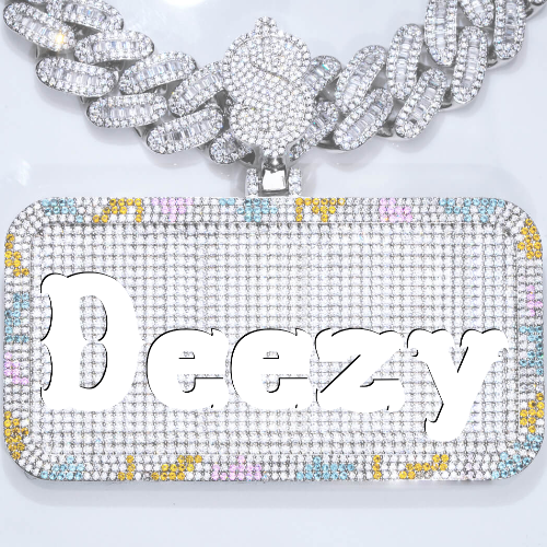 CUSTOM LETTER NECKLACE 3D COLORFUL SQUARE