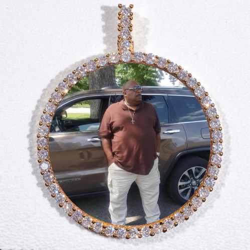 LARGE 3D CIRCLE CUSTOM PICTURE PENDANT