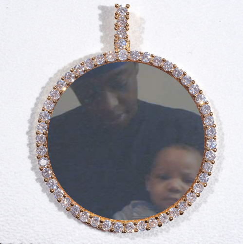 LARGE 3D CIRCLE CUSTOM PICTURE PENDANT