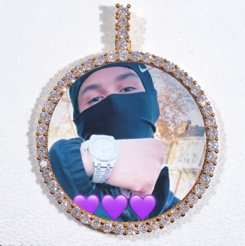 LARGE 3D CIRCLE CUSTOM PICTURE PENDANT