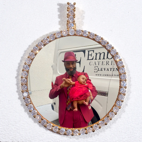 LARGE 3D CIRCLE CUSTOM PICTURE PENDANT