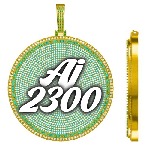 CUSTOM LETTER NECKLACE 3D BIG DISC