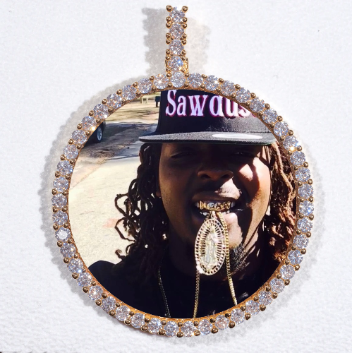 LARGE 3D CIRCLE CUSTOM PICTURE PENDANT