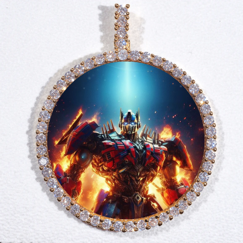 LARGE 3D CIRCLE CUSTOM PICTURE PENDANT