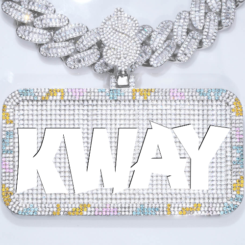 CUSTOM LETTER NECKLACE 3D COLORFUL SQUARE