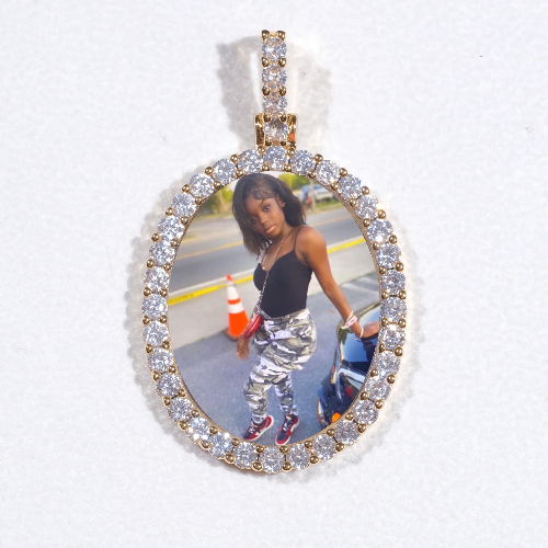 3D Oval Custom Picture Pendant