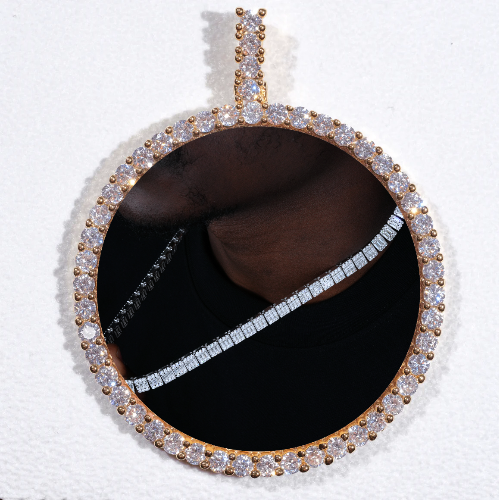 LARGE 3D CIRCLE CUSTOM PICTURE PENDANT