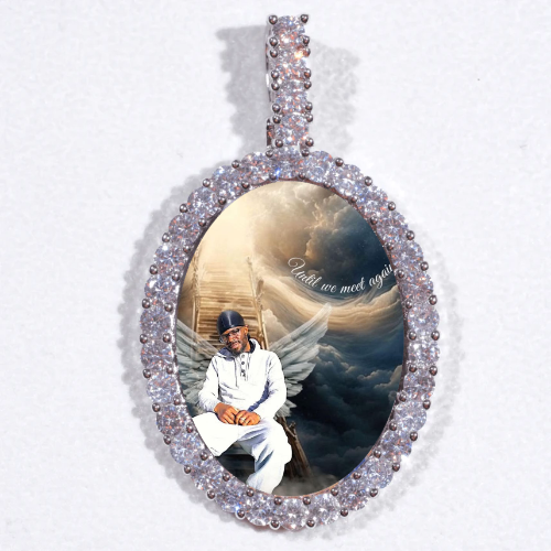 Large 3D Oval Custom Picture Pendant