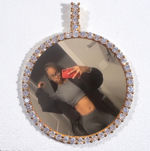 LARGE 3D CIRCLE CUSTOM PICTURE PENDANT