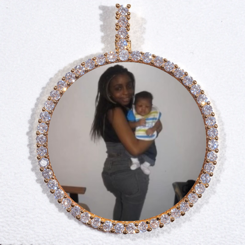 LARGE 3D CIRCLE CUSTOM PICTURE PENDANT