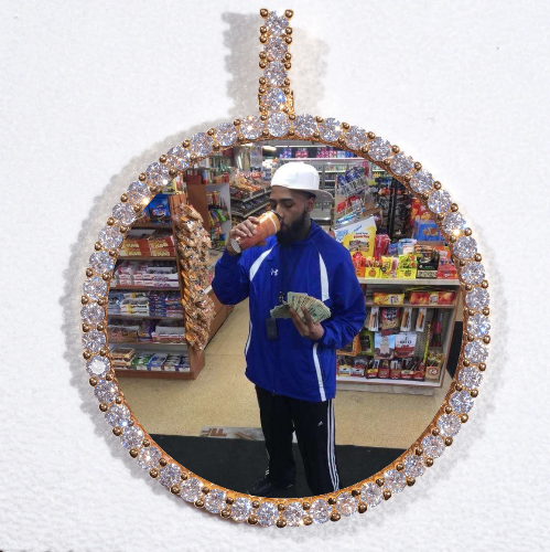 LARGE 3D CIRCLE CUSTOM PICTURE PENDANT