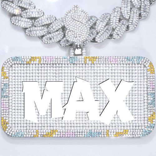 CUSTOM LETTER NECKLACE 3D COLORFUL SQUARE