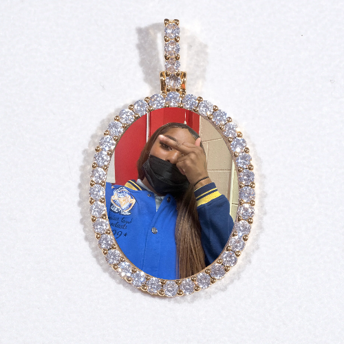 3D Oval Custom Picture Pendant