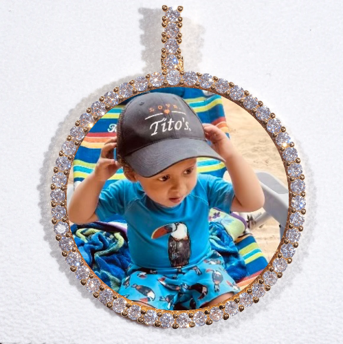 LARGE 3D CIRCLE CUSTOM PICTURE PENDANT