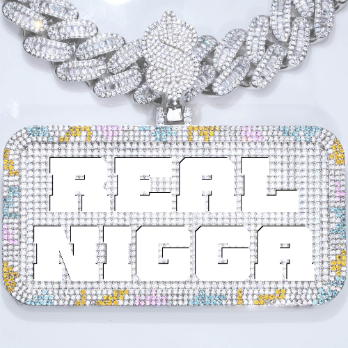 CUSTOM LETTER NECKLACE 3D COLORFUL SQUARE