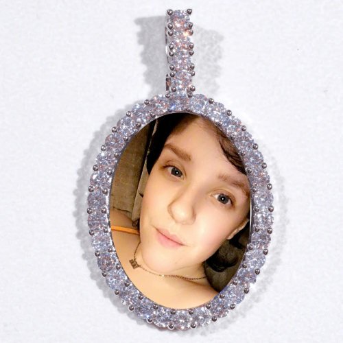 Large 3D Oval Custom Picture Pendant