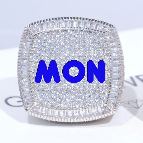 CUSTOM LETTER 3D ICED RING