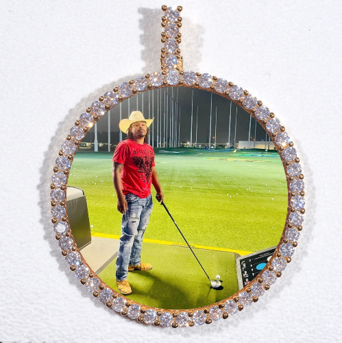 LARGE 3D CIRCLE CUSTOM PICTURE PENDANT
