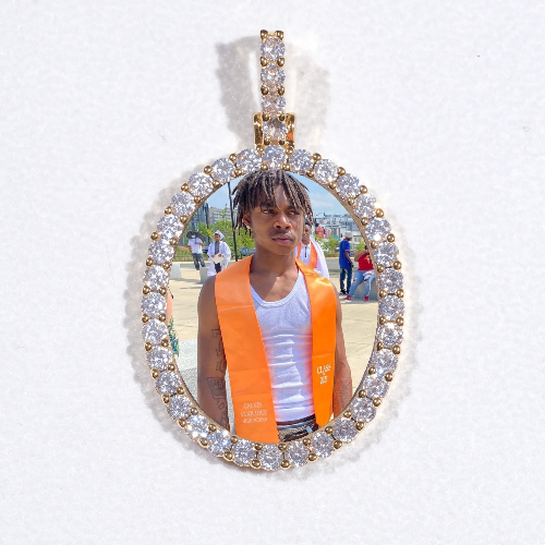 3D Oval Custom Picture Pendant