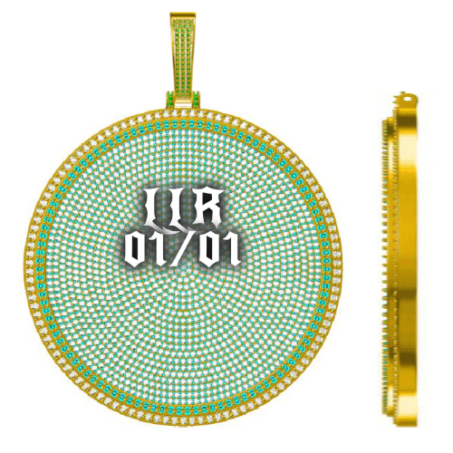 CUSTOM LETTER NECKLACE 3D BIG DISC