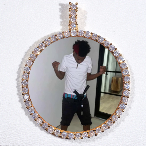 LARGE 3D CIRCLE CUSTOM PICTURE PENDANT