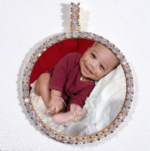 LARGE 3D CIRCLE CUSTOM PICTURE PENDANT