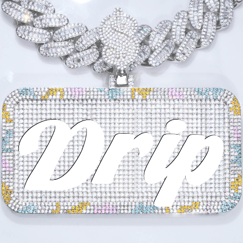 CUSTOM LETTER NECKLACE 3D COLORFUL SQUARE