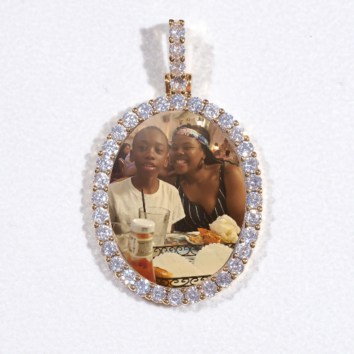 3D Oval Custom Picture Pendant