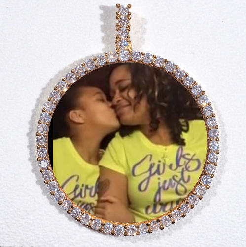 LARGE 3D CIRCLE CUSTOM PICTURE PENDANT