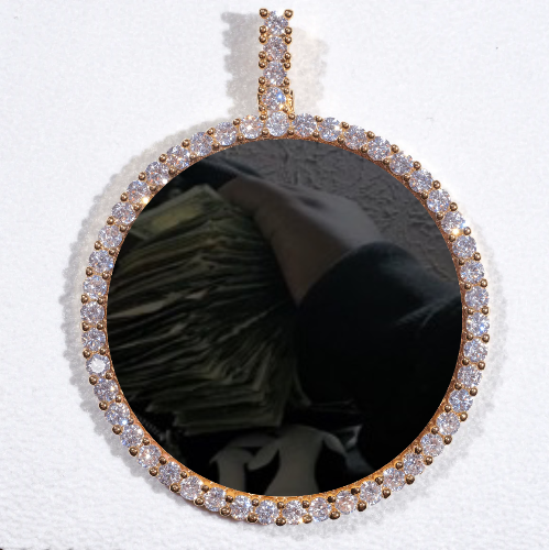 LARGE 3D CIRCLE CUSTOM PICTURE PENDANT