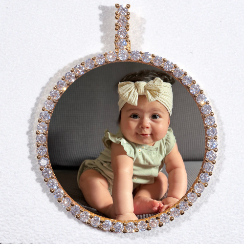 LARGE 3D CIRCLE CUSTOM PICTURE PENDANT
